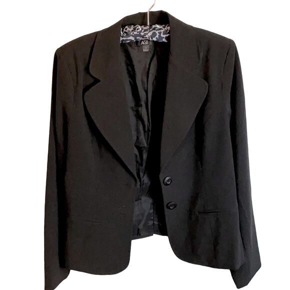 AGB Jackets & Blazers - AGB Black Two Button Collared Blazer Jacket size 8